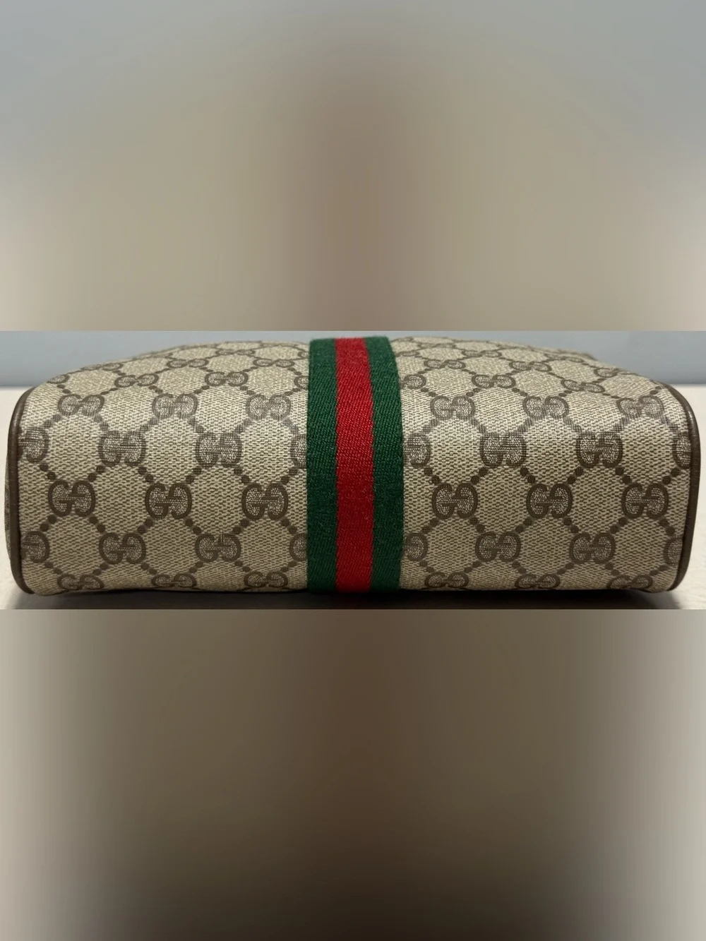 GUCCI Vintage GG Supreme Web Sherry Line Clutch Bag